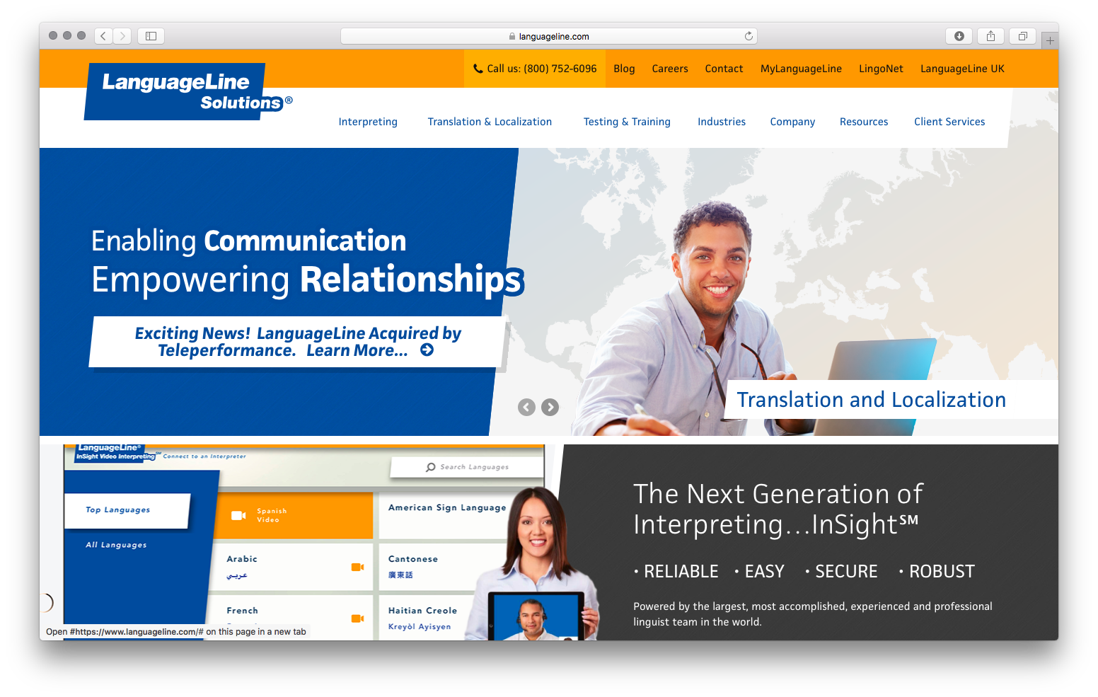 LanguageLine Homepage