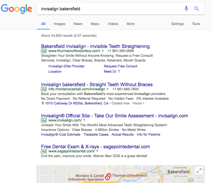 SERP with no organic results